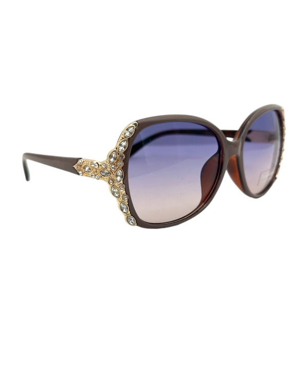 5736 BLING SUNGLASS, CHOCOLATE