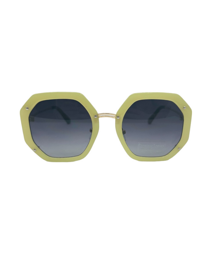 5699 ANGULAR ROUND SUNGLASS, LIME