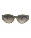 5693 GOLD TRIM SUNGLASS, GREEN/BROWN