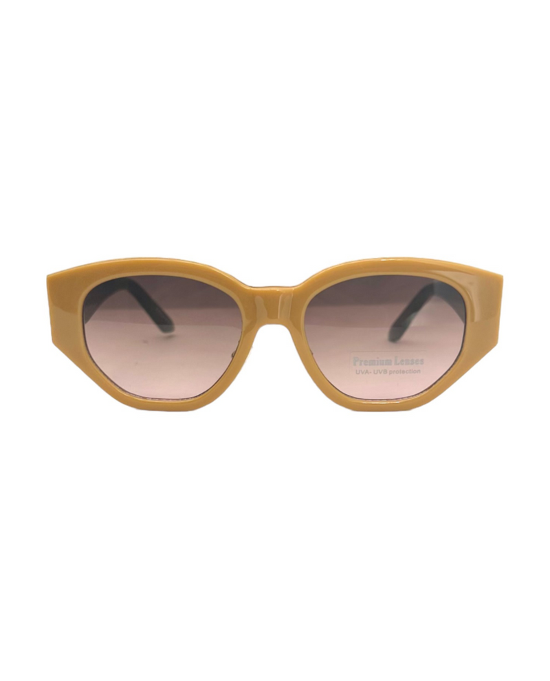 5693 GOLD TRIM SUNGLASS, MUSTARD/GREEN