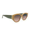 5693 GOLD TRIM SUNGLASS, MUSTARD/GREEN