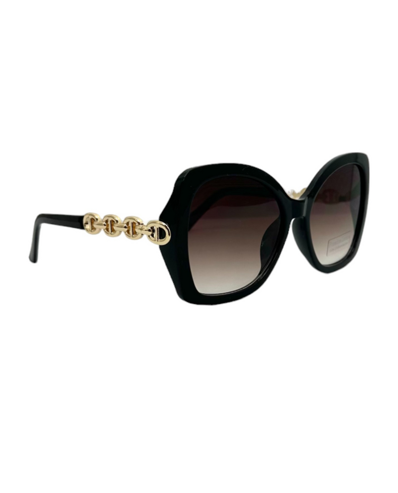 5773 LF CHAIN TEMPLE SUNGLASS, BLACK