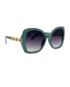 5773 LF CHAIN TEMPLE SUNGLASS, AQUA