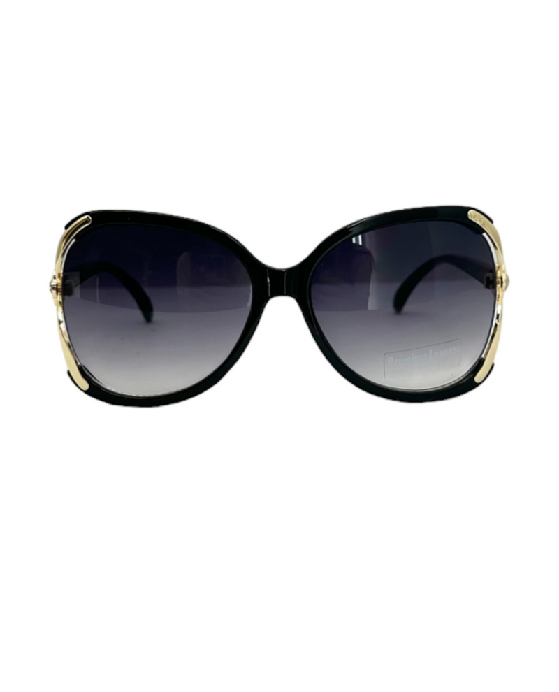 5730 LG FRAME W/RHINESTONE SUNGLASS, BLACK