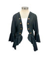 84824A JACKET W/GATHERED FLOUNCE, DARK GRAY