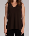 SYMPLI 21230 GO TO V-NECK TANK RELAX, CHOCOLATE