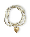 85257A 3 STRAND HEART BRACELET, GOLD