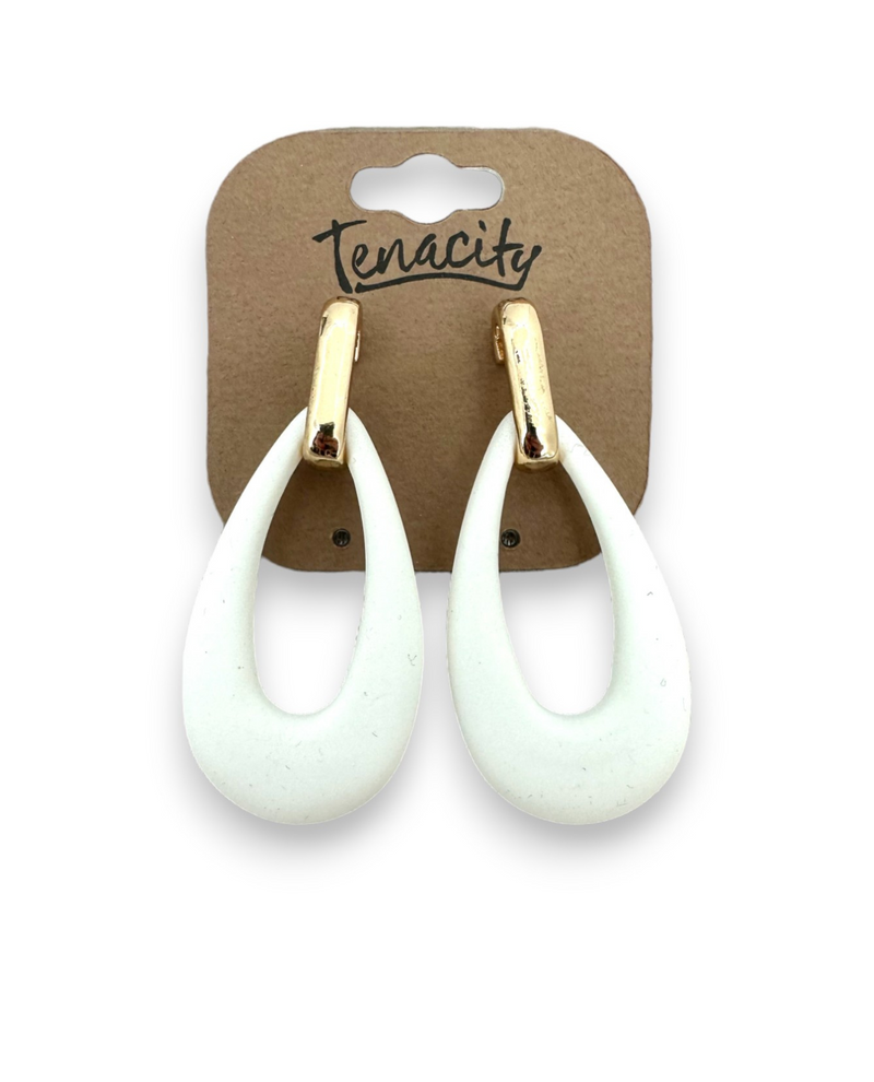 85294A TEARDROP EARRING, IVORY