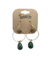 85066A CIRCLE DROP BEAD EARRING, GREEN