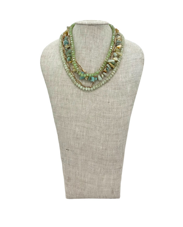 85486A BEAD/GOLD CHAIN NECKLACE