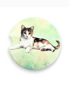 234-2 CALICO CAT LAYING CAR COASTER