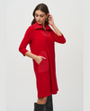 JOSEPH RIBKOFF 244045 STRAIGHT ZIPPER NECKLINE DRESS LIPSTICK RED
