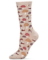 ME MOI MCV05739 MUSHROOM FIELDS BAMBOO CREW SOCKS