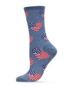 ME MOI MCV07380 AMERICANA LOVE BAMBOO CREW SOCKS