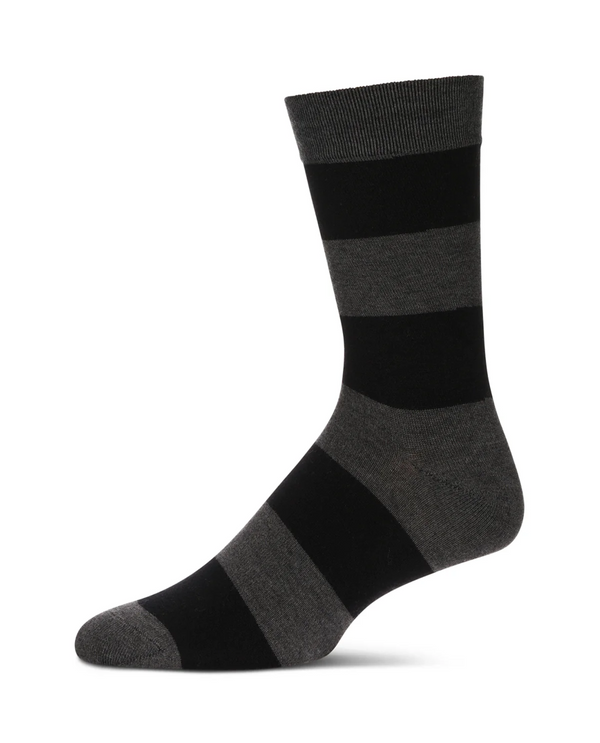 ME MOI ACL06447 RUGBY STRIPE CASHMERE MEN'S CREW SOCKS