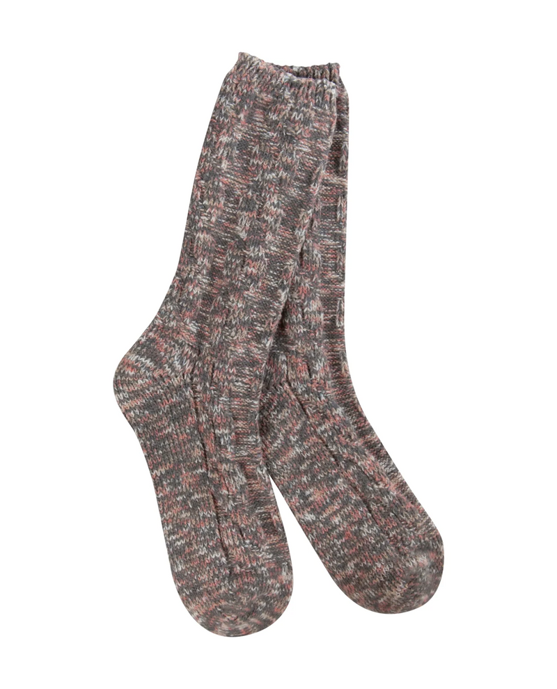 WORLD'S SOFTEST SOCK WRACBCRW RAGG CABLE CREW, SMOKEY