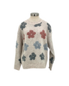 ADORA CESW3591 FLORAL COMFY LONG SLEEVE SWEATER, BEIGE MULTI