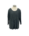 FOCUS Y-015 PLEATED STEP HEM TOP, CHARCOAL