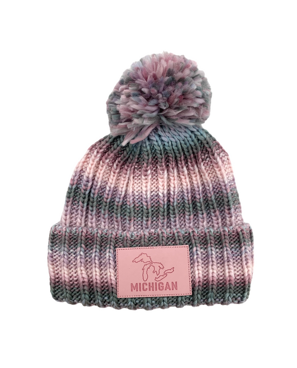 HM12332 MI MAP OUTLINE PATCH POM HAT pink