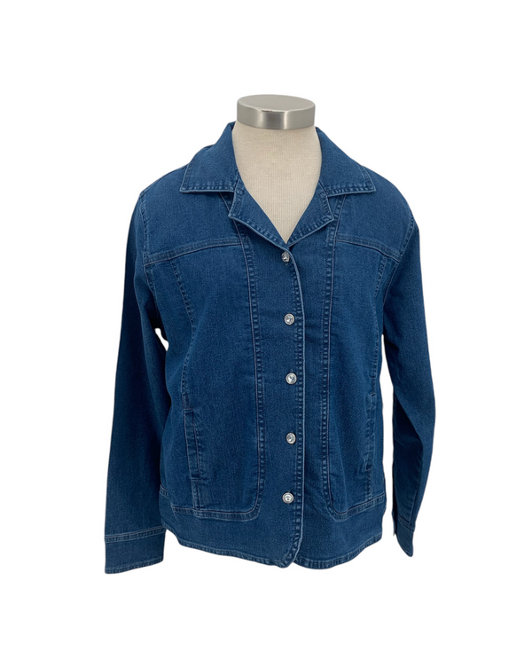 DISTINCT 4000C DENIM JACKET WITH CRYSTAL BUTTONS