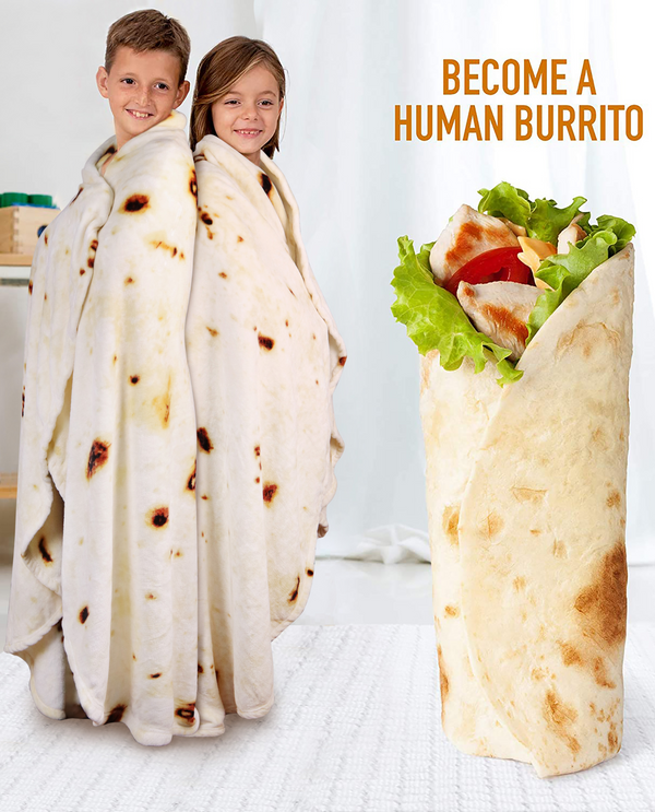 72885-F 71" ROUND HUMAN BURRITO FLEECE BLANKET