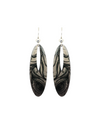 D'EARS 2292 BLACK SILVER FEATHER EARRING