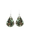 D'EARS 1494 MINT CORAL PAISLEY EARRINGS