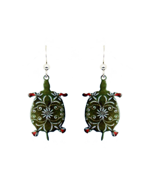 D'EARS 1306 TAPESTRY TURTLE EARRINGS