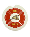 ABSORBANT STONE CAR COASTER Made in USA, FIRE DEPT