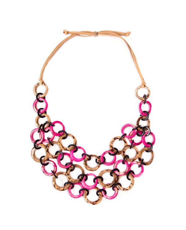 TAGUA LC1652 SANDRA NECKLACE FUCHSIA/CAFE/BLCK