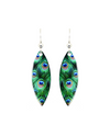 D'EARS 1339 SLENDER PEACOCK FEATHER EARRINGS