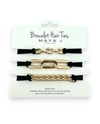 MAYA J BRACELET HAIR TIES HT33/55, BLACK/GOLD