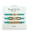 MAYA J BRACELET HAIR TIES HT33/55, TEAL/GOLD