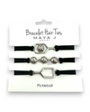 MAYA J BRACELET HAIR TIES HT50/51 PICKLEBALL, BLACK/SILVER