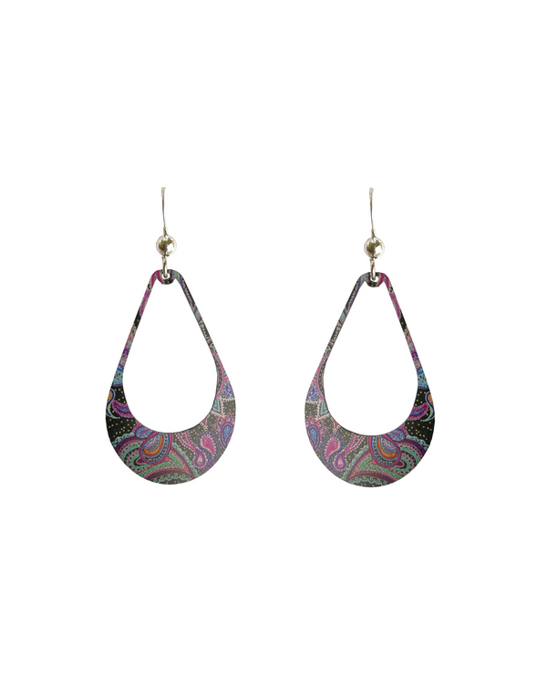 D'EARS 2638 OPEN TEARDROP BOHO PAISLEY EARRINGS