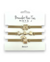 MAYA J HT57 MARINER BEACH BRACELET HAIR TIE, BEIGE/GOLD