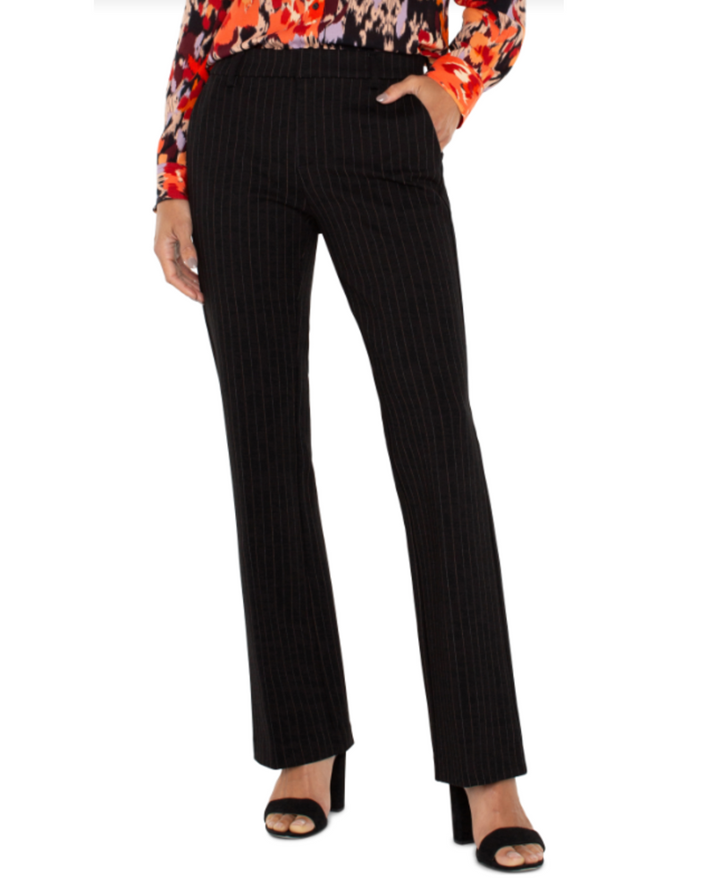 LIVERPOOL LM4604LF18 KELSEY FLARE TROUSER 31 " BLCK/WHITE PINSTRIPE