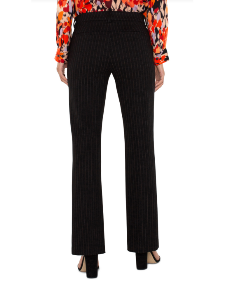 LIVERPOOL LM4604LF18 KELSEY FLARE TROUSER 31 " BLCK/WHITE PINSTRIPE