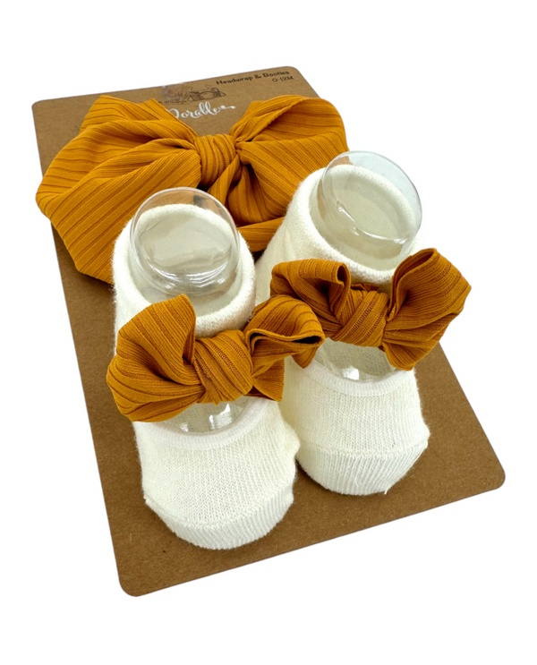 2PC HEADBAND & BOOTIES SET, AMBER