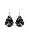 D'EARS 1645 ELEGANT BLACK FLORAL EARRINGS