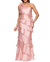 XSCAPE 6318X ROSETTE TIERED GOWN ROSE