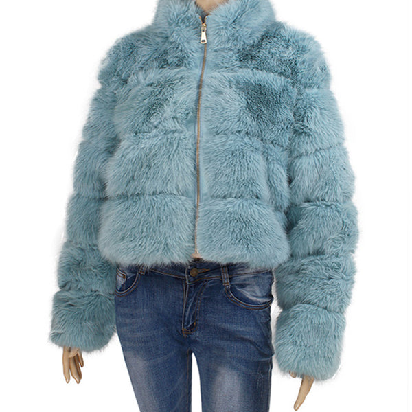 FAUX FUR ZIP JACKET Y949