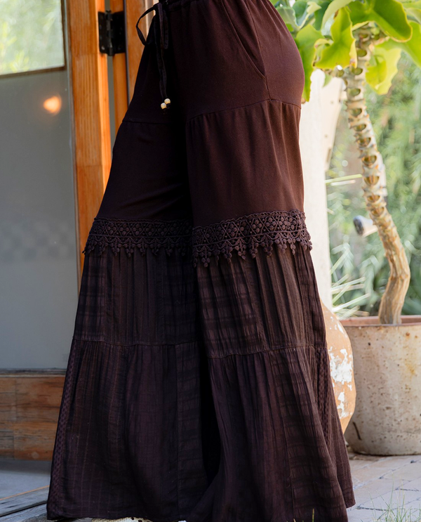 YOUNG THREADS PA44741 BOHO DENIM PATCH PANTS