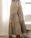 YOUNG THREADS PA56718 BOHO TIERED WIDE LEG DRAWSTRING PANT grey back