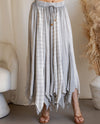 YOUNG THREADS SK56106 BOHO HANDKERCHIEF MAXI SKIRT grey
