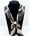 ZOEY MAGNETIC PEARL SCARF BLACK BUCKLE
