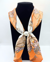 ZOEY MAGNETIC PEARL SCARF ORANGE TASSLE