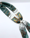 ZOEY MAGNETIC PEARL SCARF GREEN TASSEL