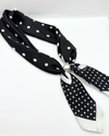ZOEY MAGNETIC PEARL SCARF BLACK/WHITE DOT