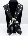 ZOEY MAGNETIC PEARL SCARF BLACK/WHITE DOT